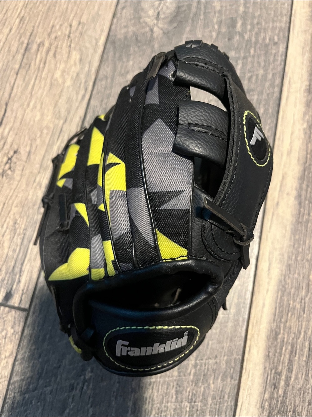 Rawlings Kids Baseball Glove Black Gray Yellow